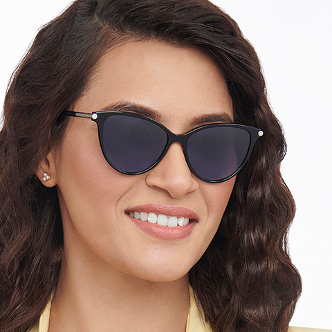 John Jacobs Online Black Full Rim Cat Eye left side