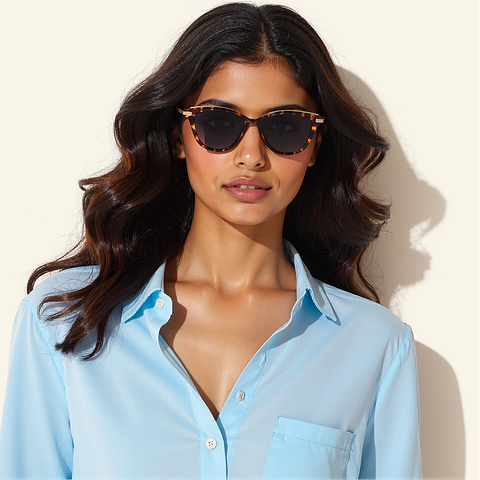 Vincent Chase Polarized Light Brown Full Rim Cat Eye right side