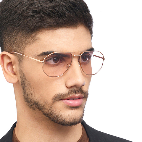 John Jacobs Online Gold Full Rim Aviator right side