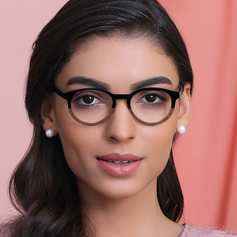 John Jacobs Dark Brown Full Rim Round left side