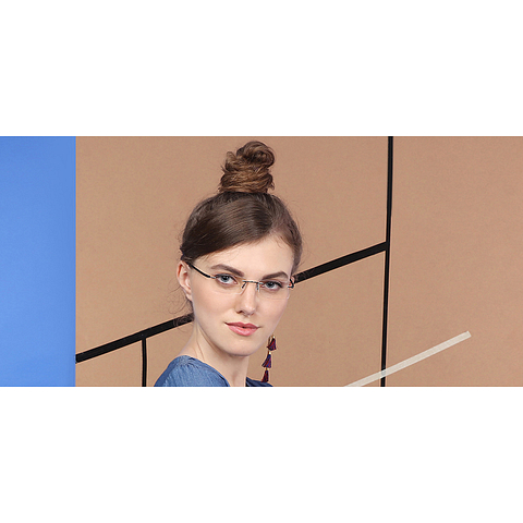 Lenskart Air Online Mid Gunmetal Rimless Rectangle left side