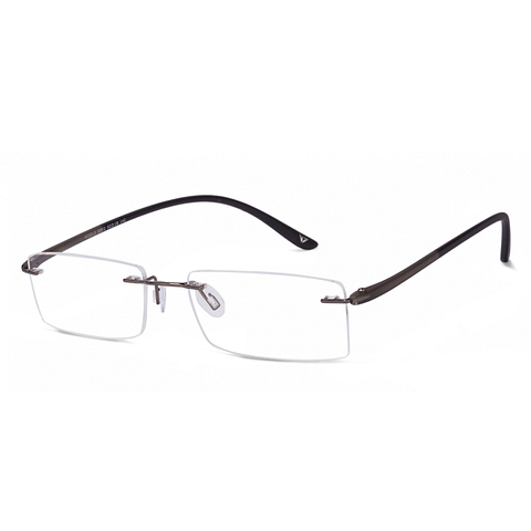 Lenskart Air Online Mid Gunmetal Rimless Rectangle left side