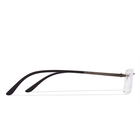 Lenskart Air Online Mid Gunmetal Rimless Rectangle left side