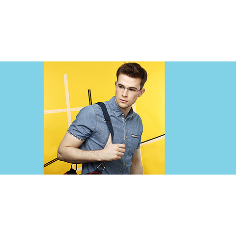 Lenskart Air Online Mid Gunmetal Rimless Rectangle left side