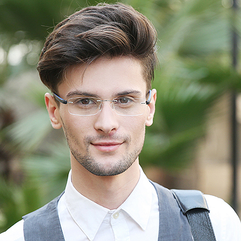 Lenskart Air Online Silver Rimless Rectangle right side