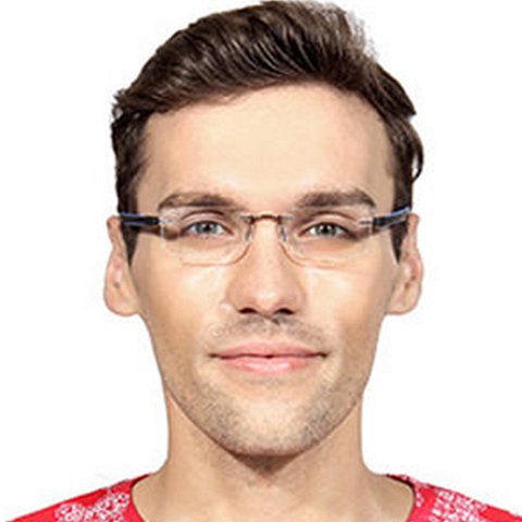 Lenskart Air Online Silver Rimless Rectangle left side