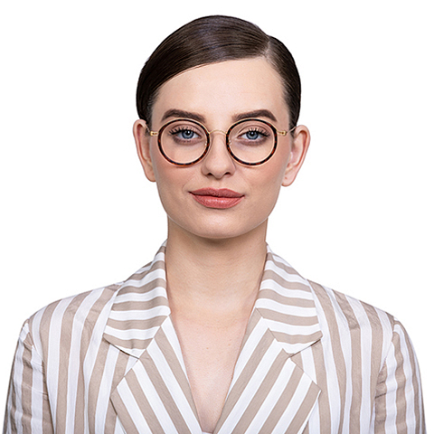 Lenskart Air Online Golden Brown Full Rim Round left side