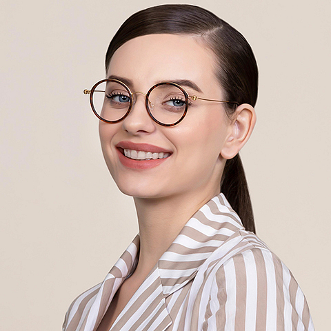 Lenskart Air Online Golden Brown Full Rim Round right side