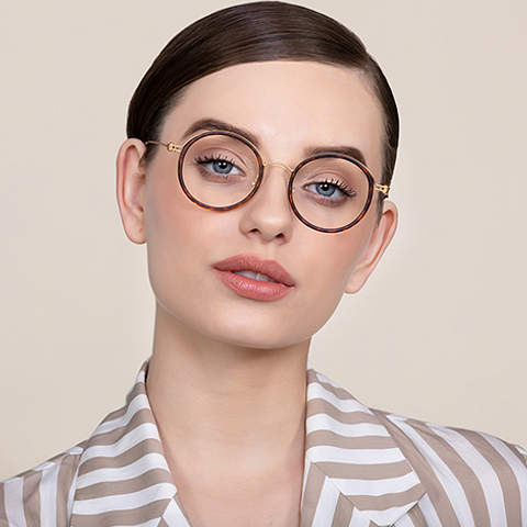 Lenskart Air Online Golden Brown Full Rim Round right side