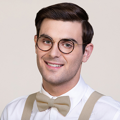 Lenskart Air Online Golden Brown Full Rim Round left side