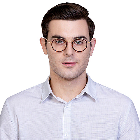 Lenskart Air Online Golden Brown Full Rim Round right side