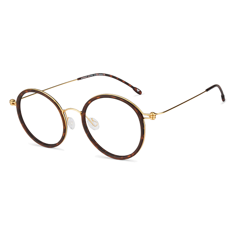 Lenskart Air Online Golden Brown Full Rim Round left side